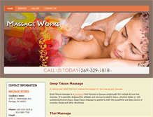 Tablet Screenshot of massageworksmi.com